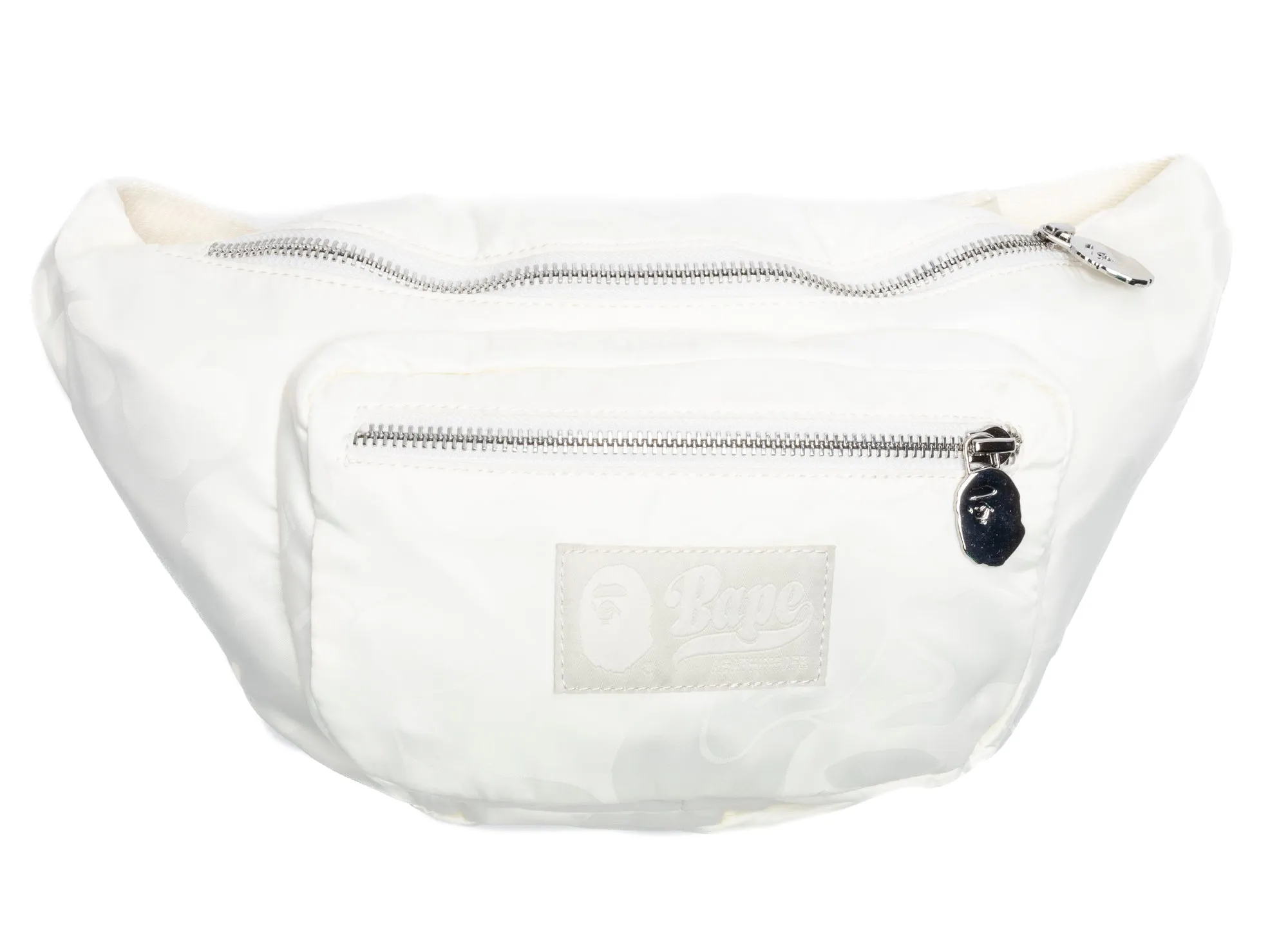 A Bathing Ape Tonal Solid Camo Waist Bag in Ivory