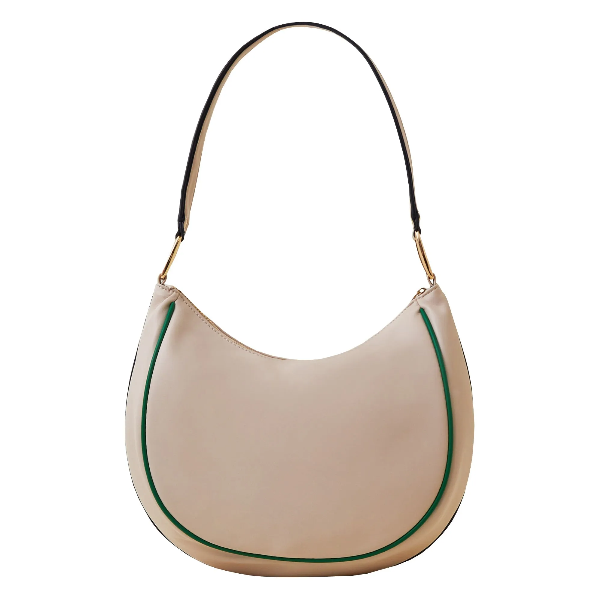 Accessorize London Women's Cream Piped Shoulder Bag