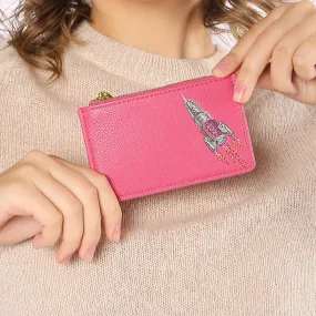 Accessorize London Women's Embroidered Rocket Card Holder