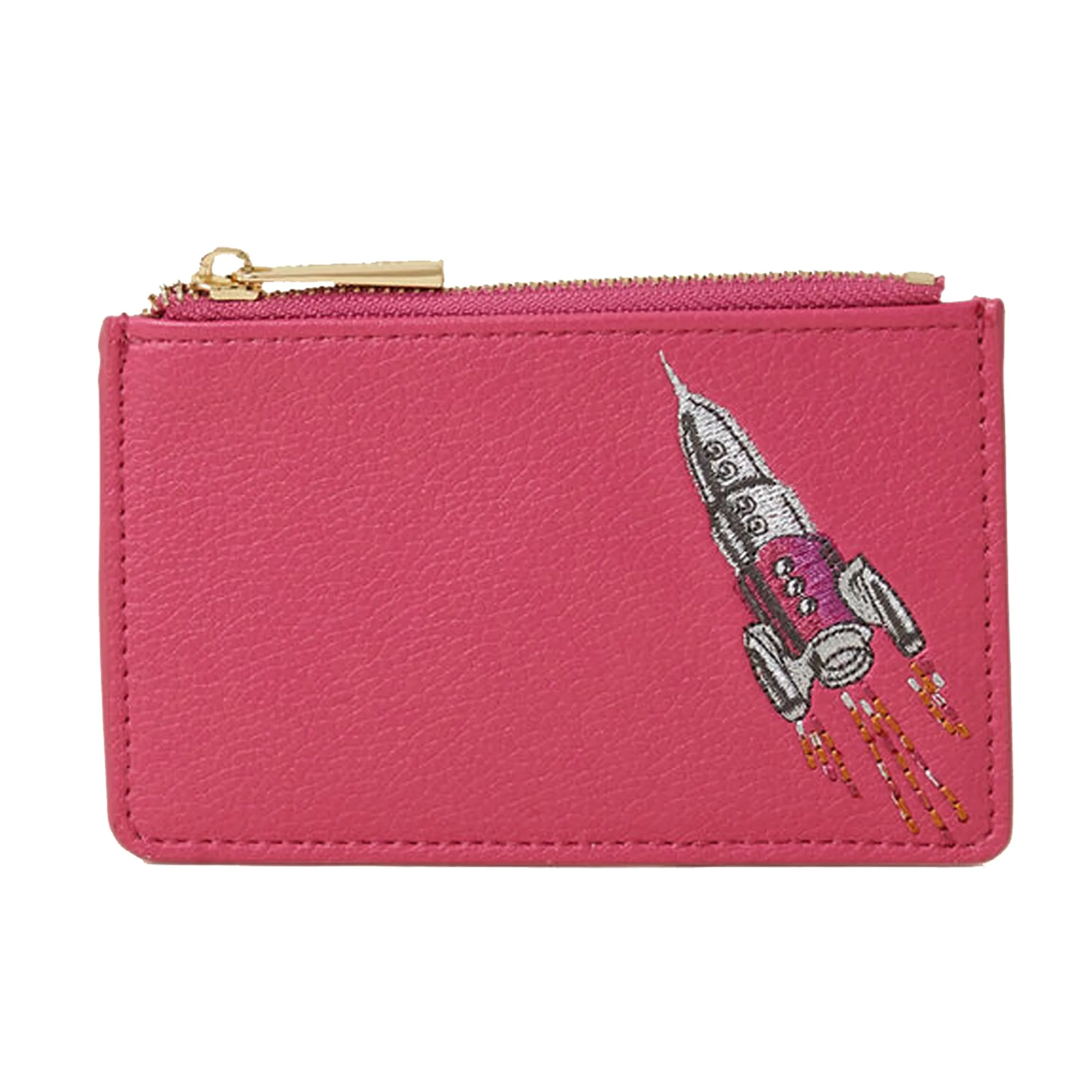 Accessorize London Women's Embroidered Rocket Card Holder