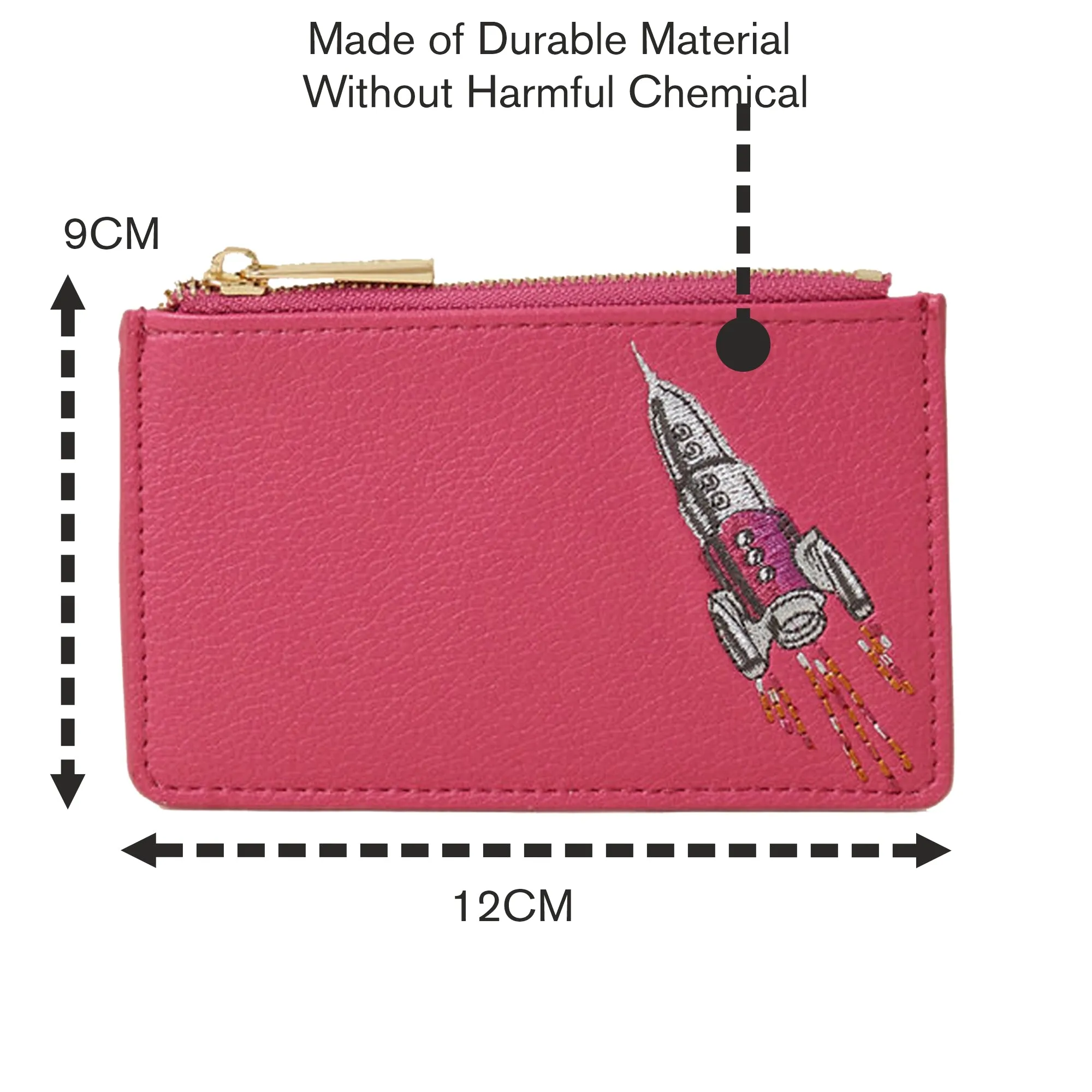 Accessorize London Women's Embroidered Rocket Card Holder