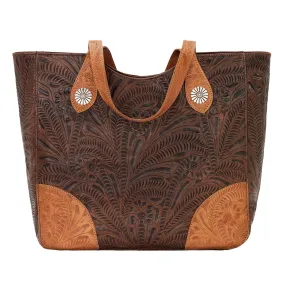 American West Annie's Secret Collection Chestnut Leather Large Tote