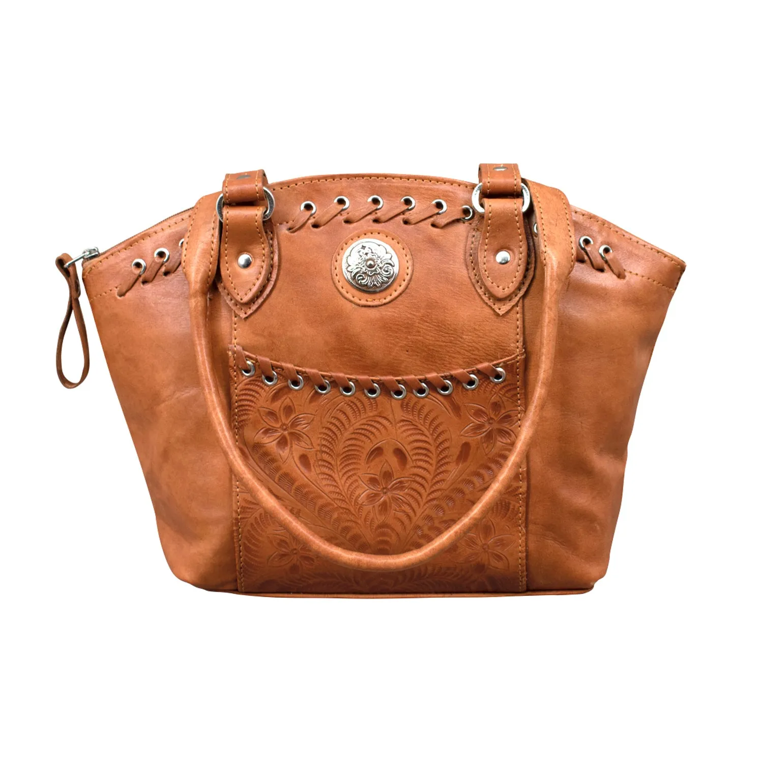 American West Harvest Moon Natural Tan Leather CCS Bucket Tote