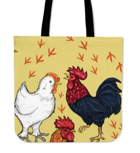 Art Chicken Linen Tote