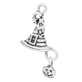 AVBeads Wicca Charms Witch Hat Pumpkin Charms Silver 26mm x 14mm Metal Charms 4pcs