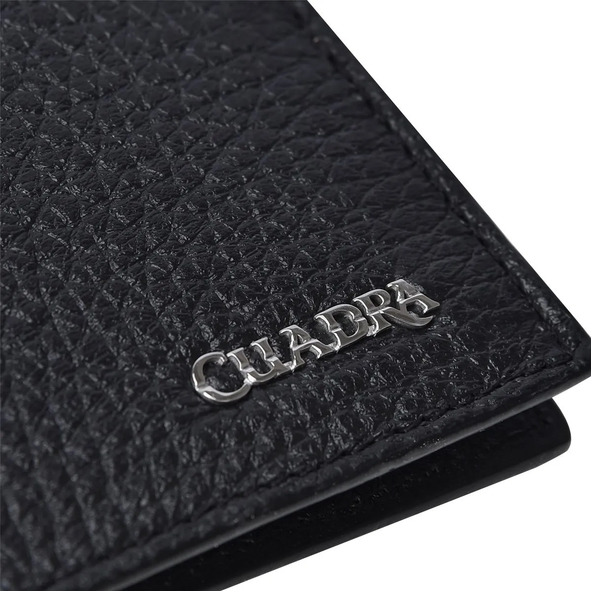 B3042VE - Cuadra black casual fashion deerskin bi fold wallet for men