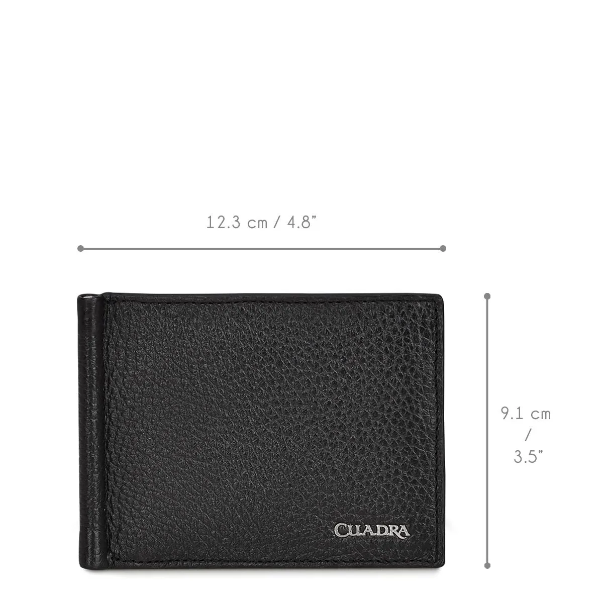 B3042VE - Cuadra black casual fashion deerskin bi fold wallet for men