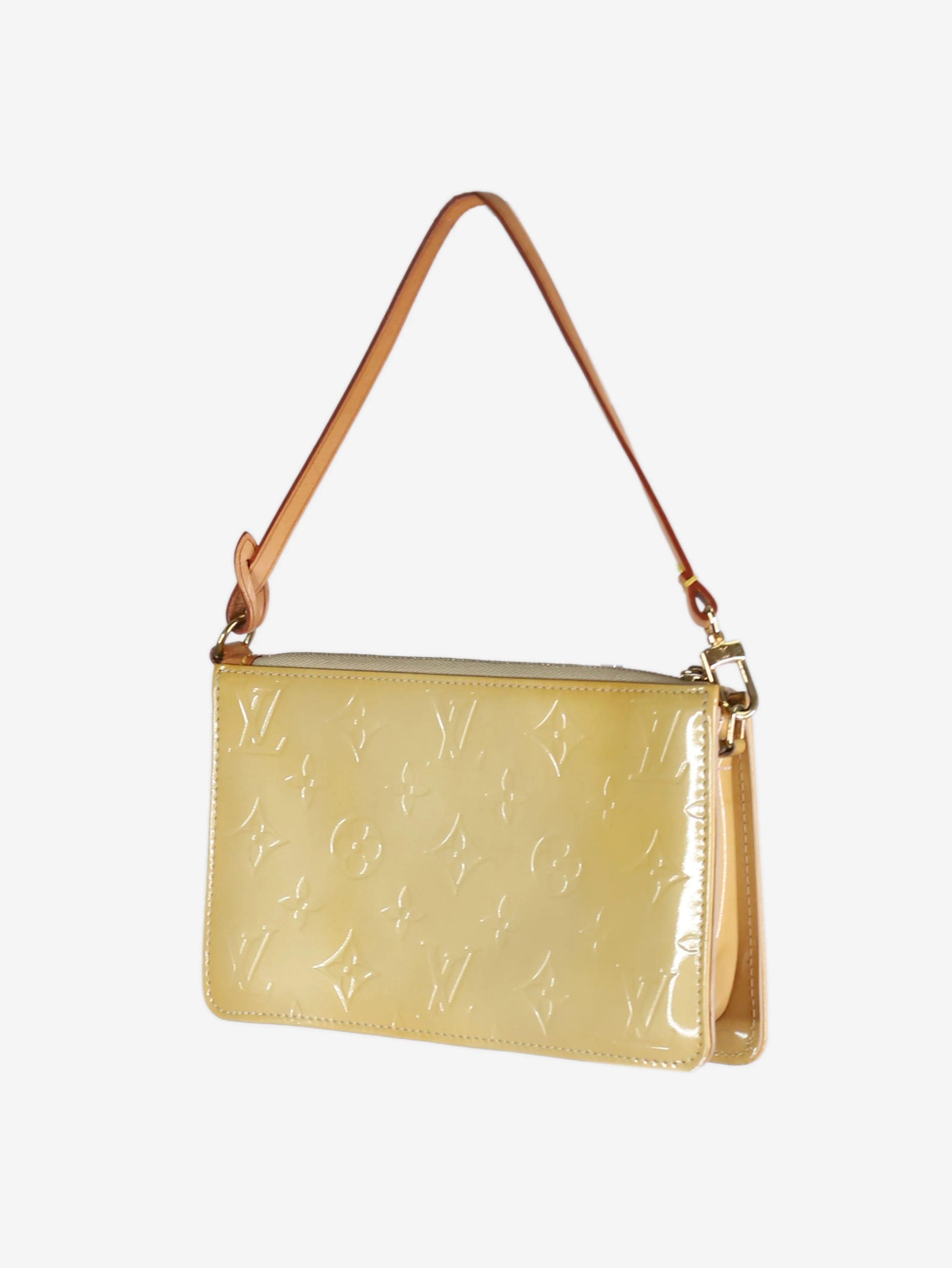 Beige Monogram Vernis Lexington Pochette bag