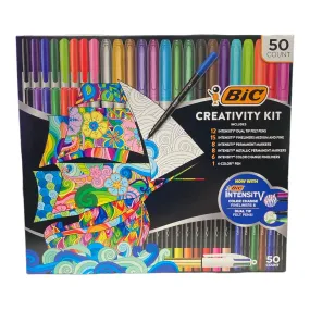 BIC Ultimate Creativity Kit 50 Markers Felt Tip Pens Set Dual Tip Color Change