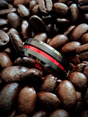 Black & Red Tungsten Band