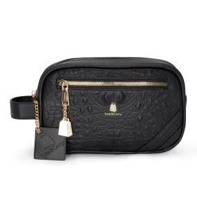 Black Apollo 2 Faux Crocodile Skin Toiletry Bag