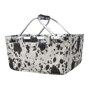 Black Cowhide NGIL Canvas, Shopping, Market, Picnic Basket