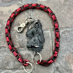 Black Grim Reaper Wallet Chain - Black & Red Daytona Road King - WC15RK