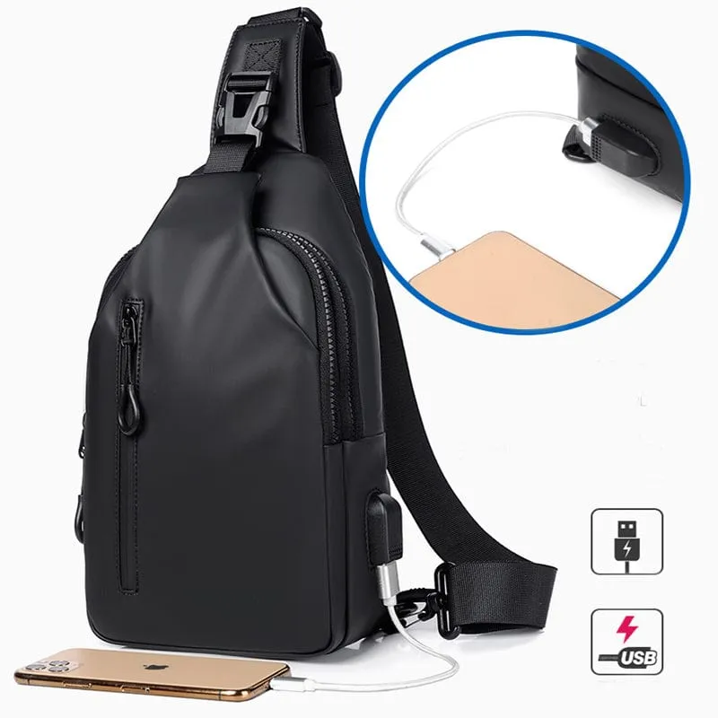 Black Sling Crossbody Backpack Shoulder Bag For Men Chest Bag