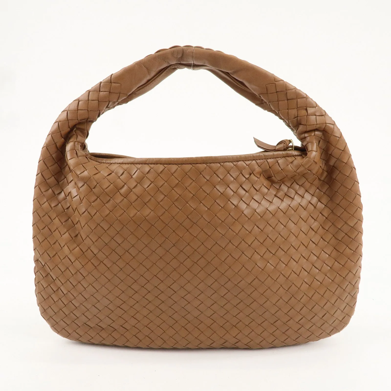 BOTTEGA VENETA Intrecciato Hobo Leather Shoulder Bag Brown 115653