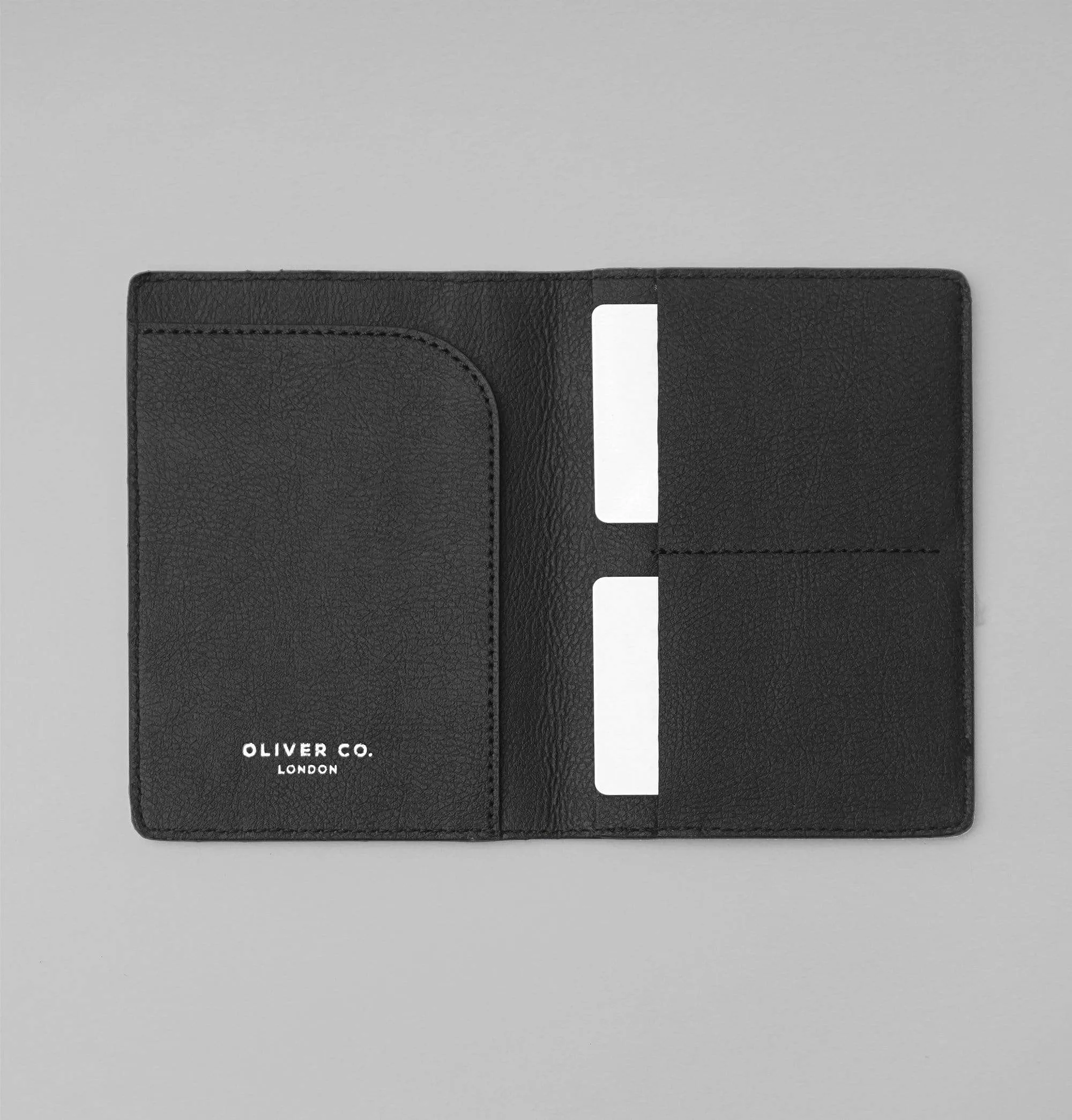 Bramley Apple Leather & Wood Leather Vegan Passport Holder | Black