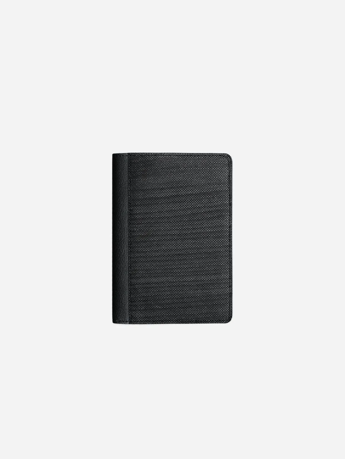 Bramley Apple Leather & Wood Leather Vegan Passport Holder | Black