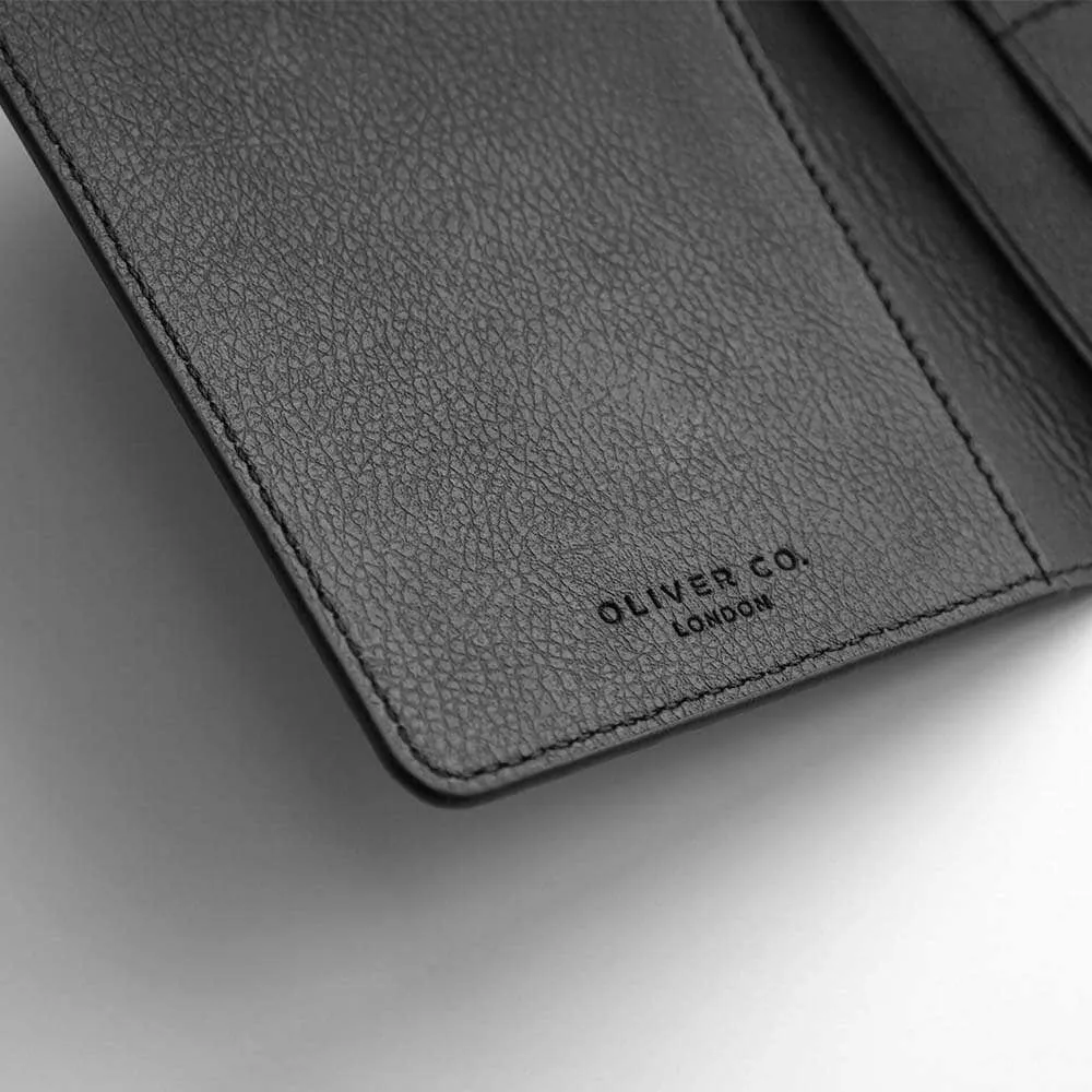 Bramley Apple Leather & Wood Leather Vegan Passport Holder | Black