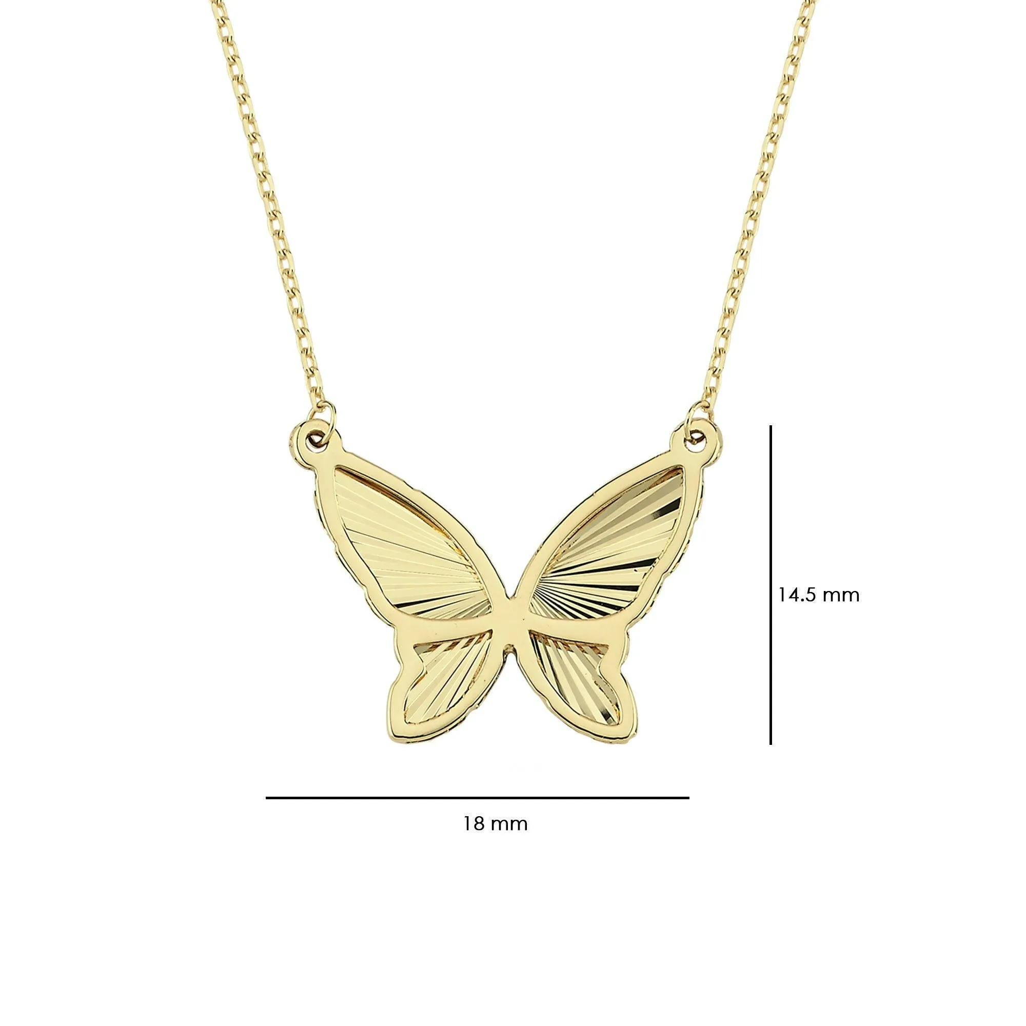 Butterfly Necklace | 14K Solid Gold