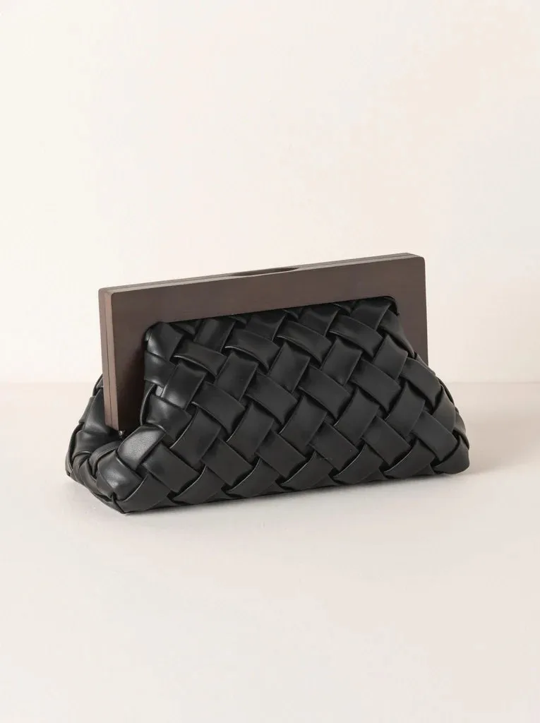 Charlotte Frame Clutch, Black