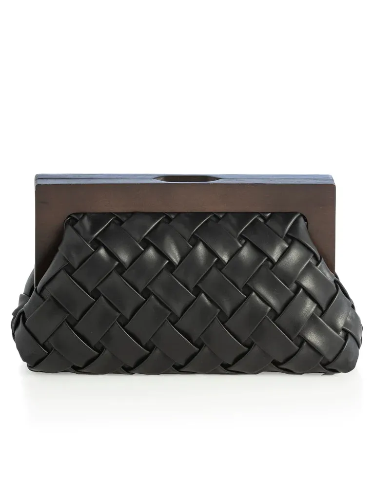 Charlotte Frame Clutch, Black