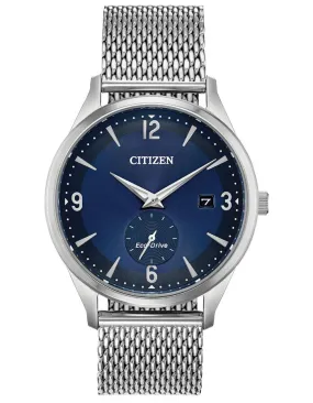 Citizen Mens DRIVE BTW Watch - Stainless Steel - Blue Dial - Date -Mesh Bracelet