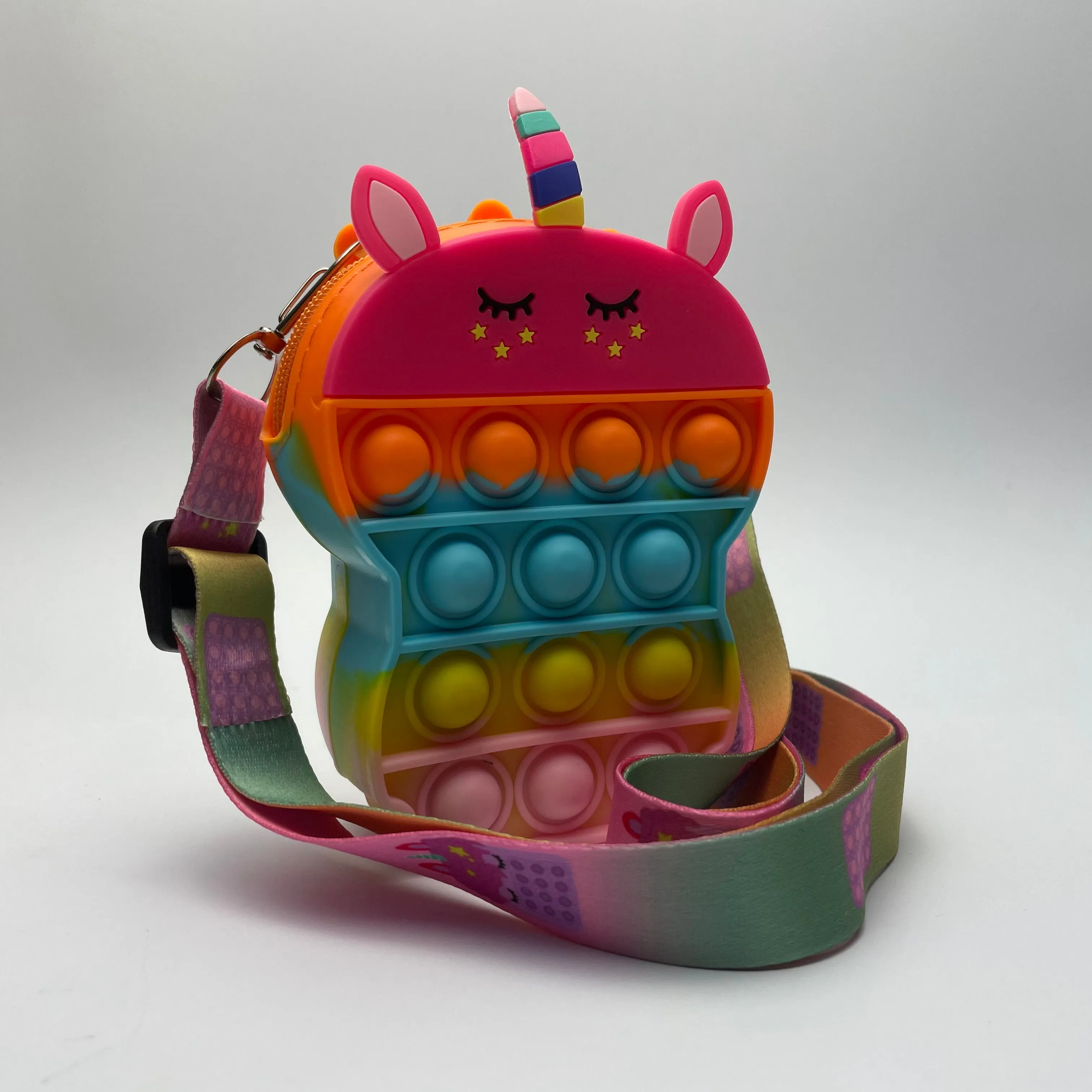 Clearance!  Pop Fidget Fun: Unicorn Sling Bag & Bubble Popper Purse (Silicone!)