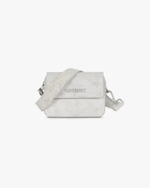 Cracked Leather Cross Body Bag - Antique White