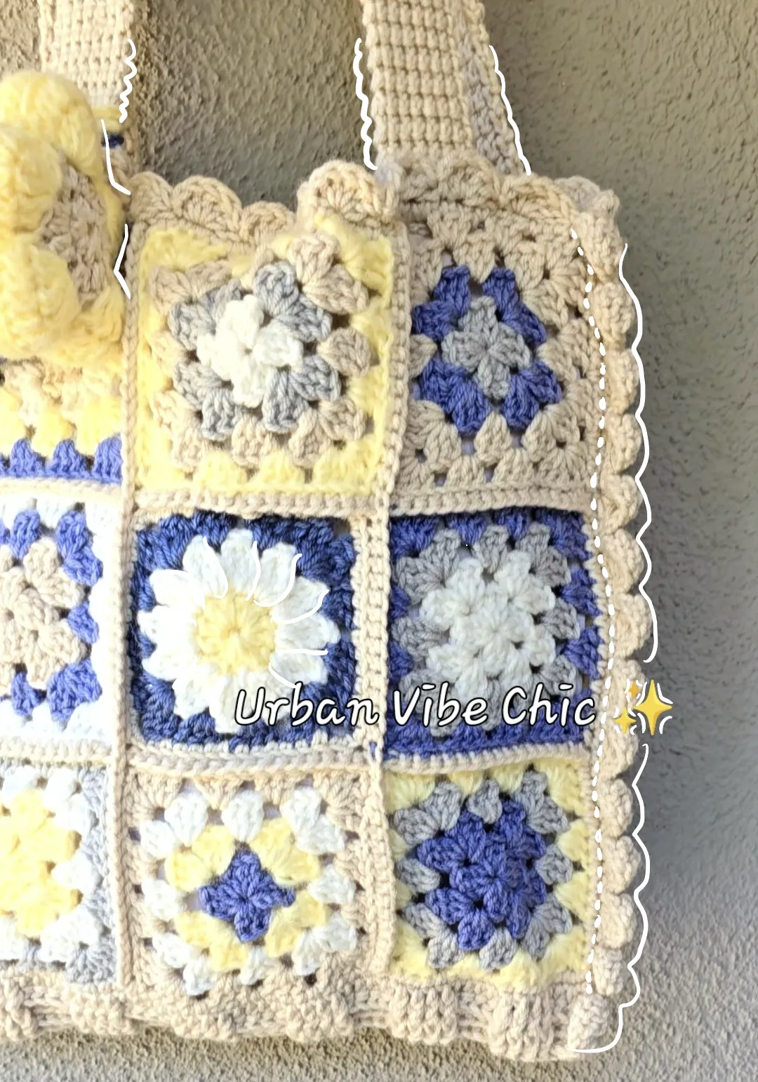 Crochet Tote Bag, Crochet Shoulder Bag -Seaside