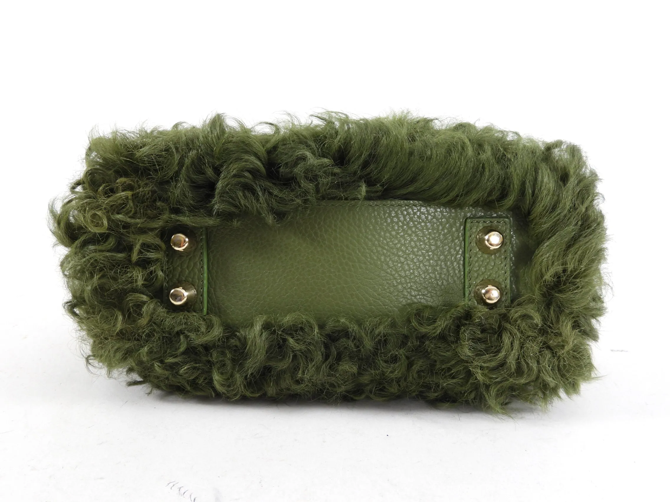 Dee Ocleppo Green Shearling Two-Way Bag