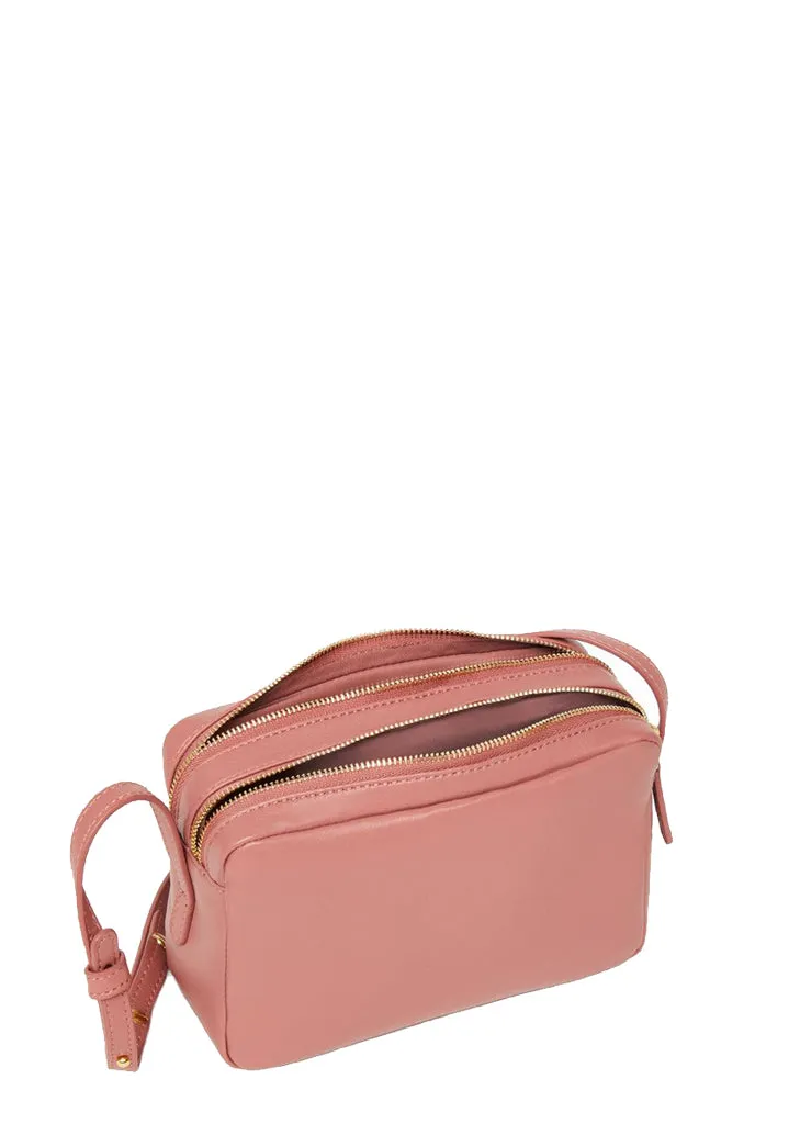 Double Zip Crossbody Lamb, Blush