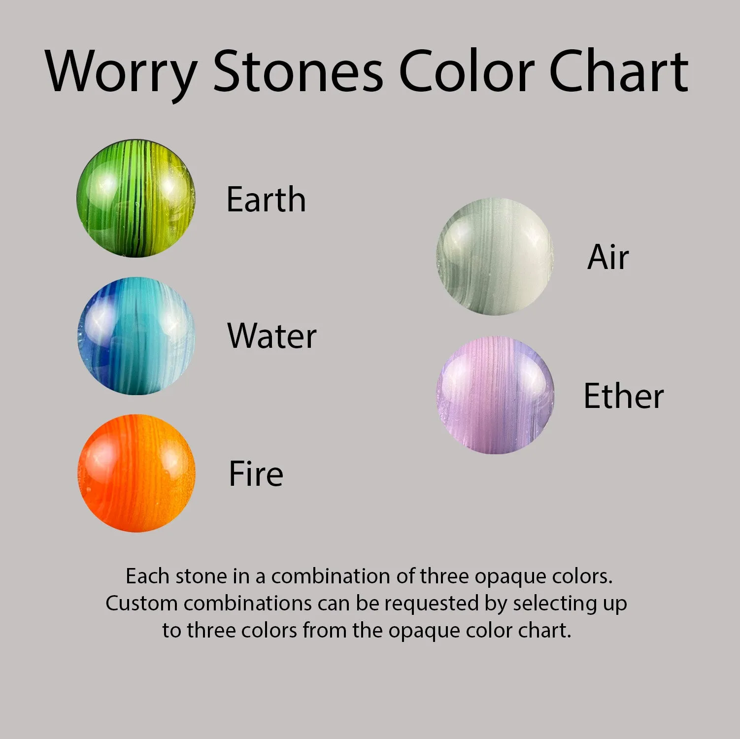 Elemental Worry Stones with Cremation Ash