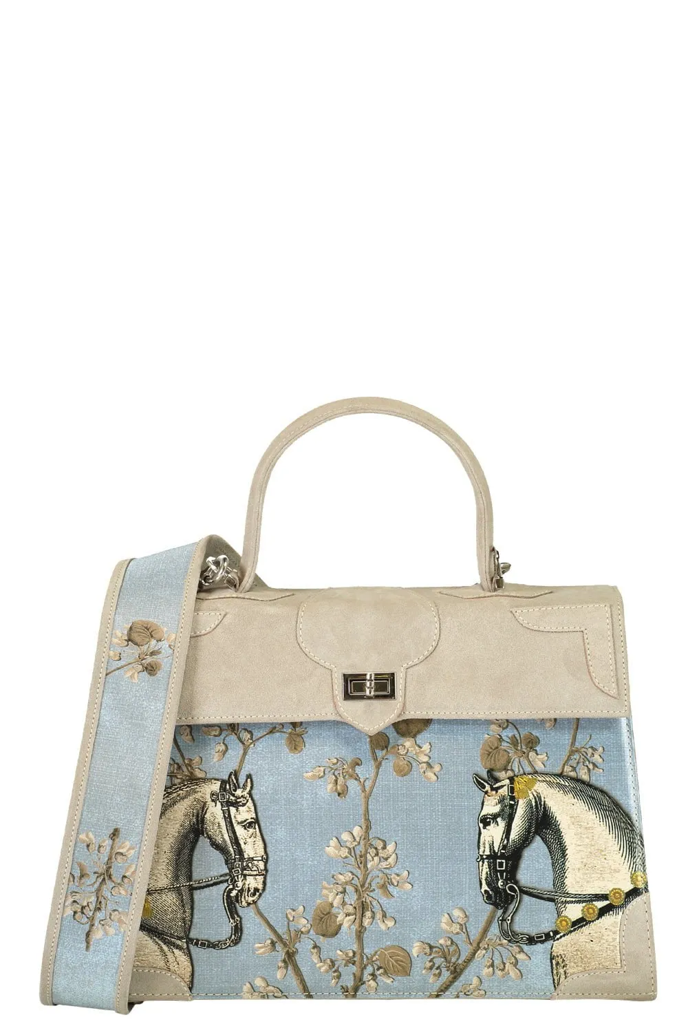 Equestrian Top Handle Bag - Pearl Aqua Blue