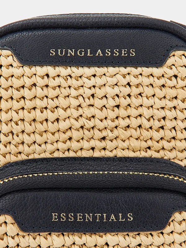 Essentials Cross Body in Raffia with Marine