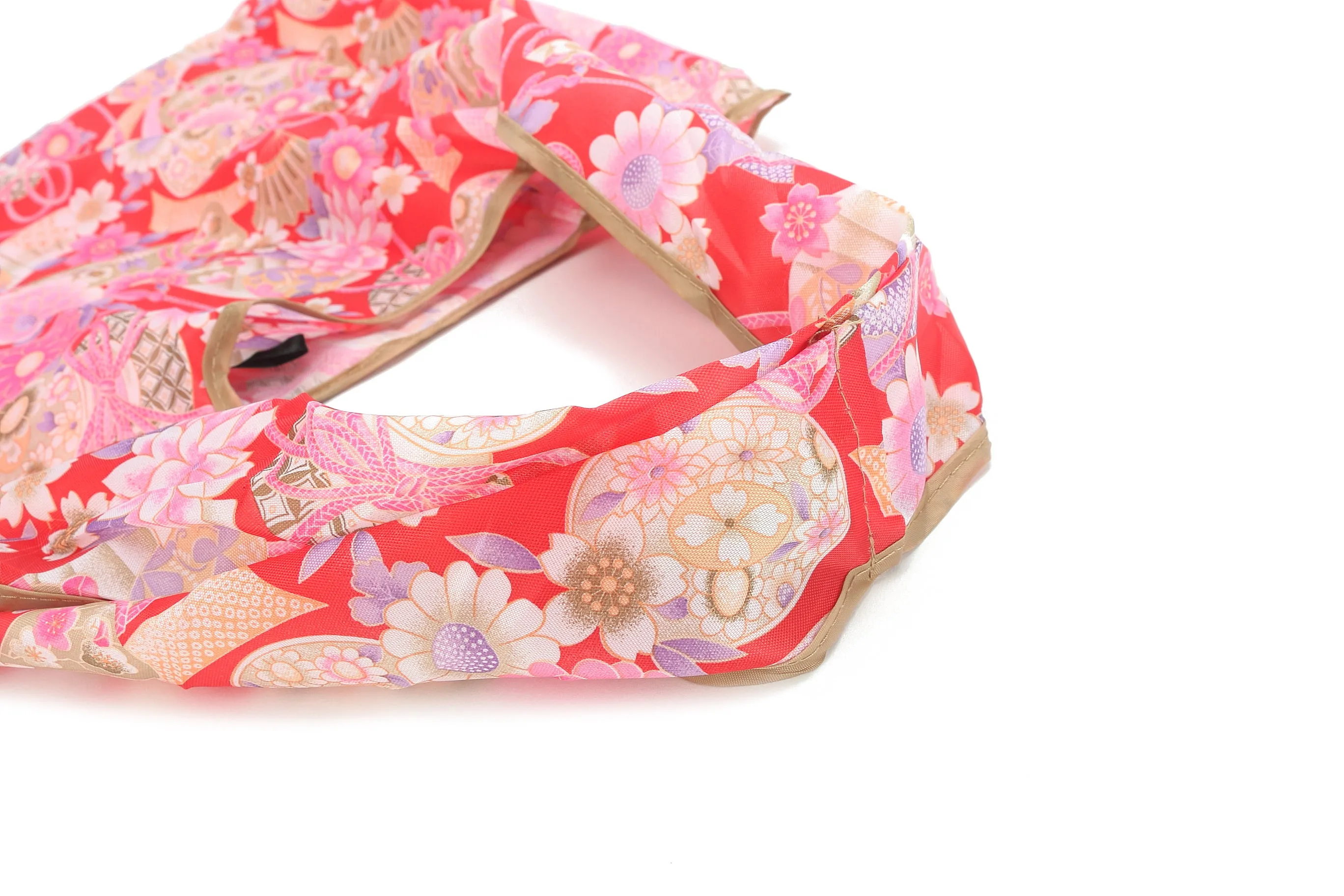 Foldable Bag Jackie Asian Flower Red