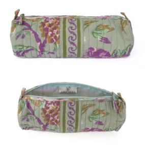 Hand Block Printed Makeup Bag - Vintage Rose