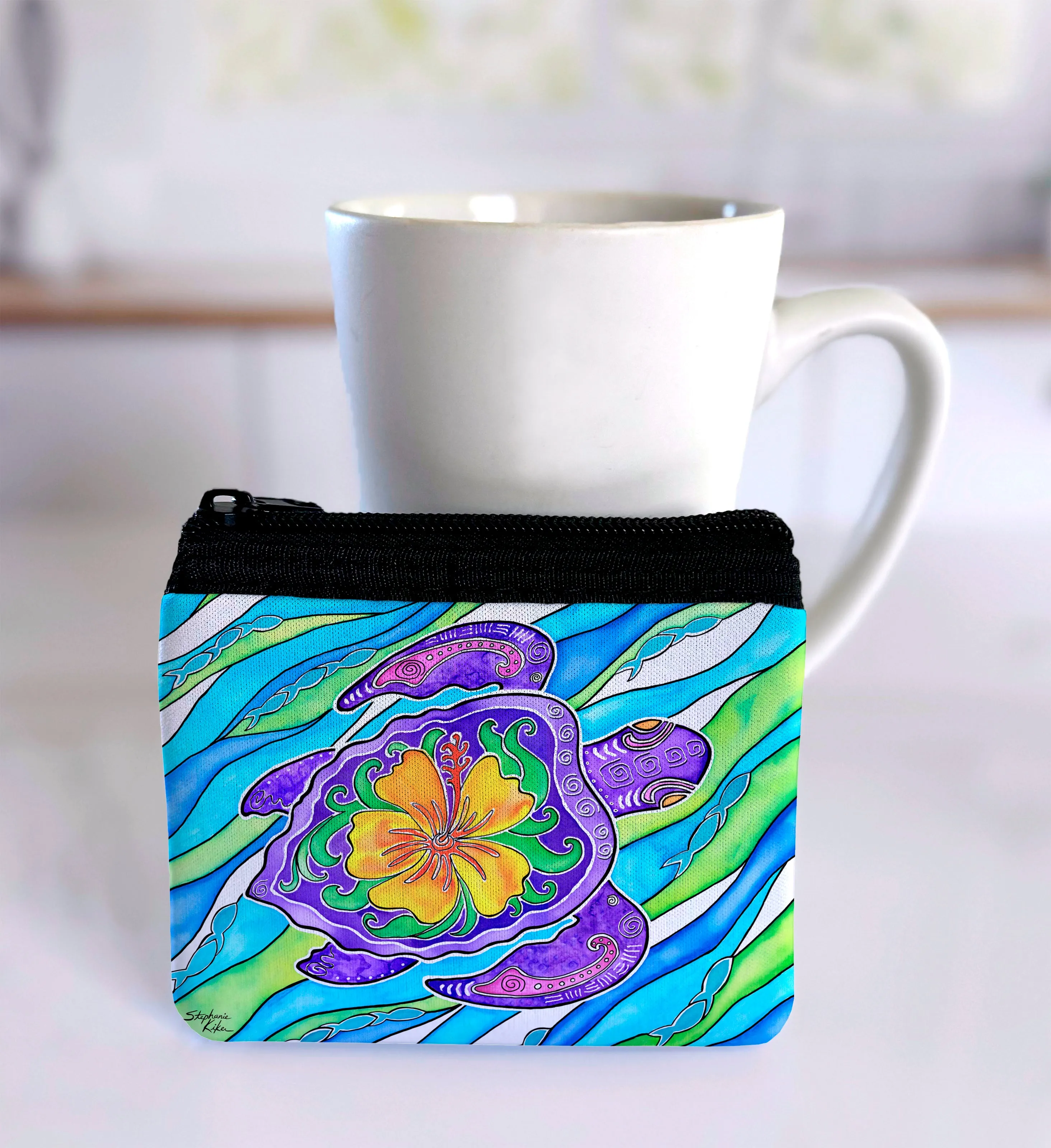 Hibiscus Turtle Coin Bag