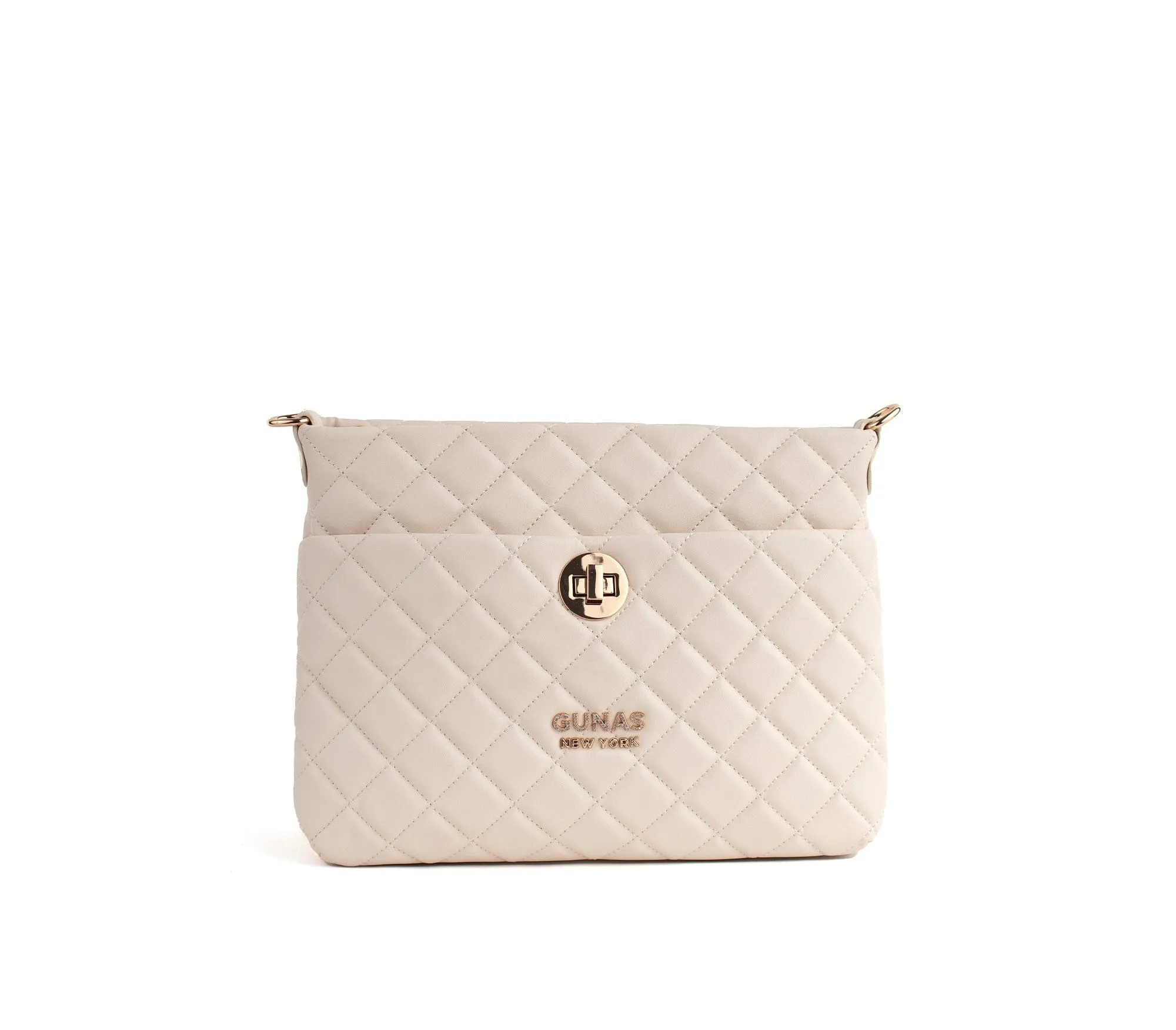 Koi Quilted Vegan Leather Shoulder Bag | Off White