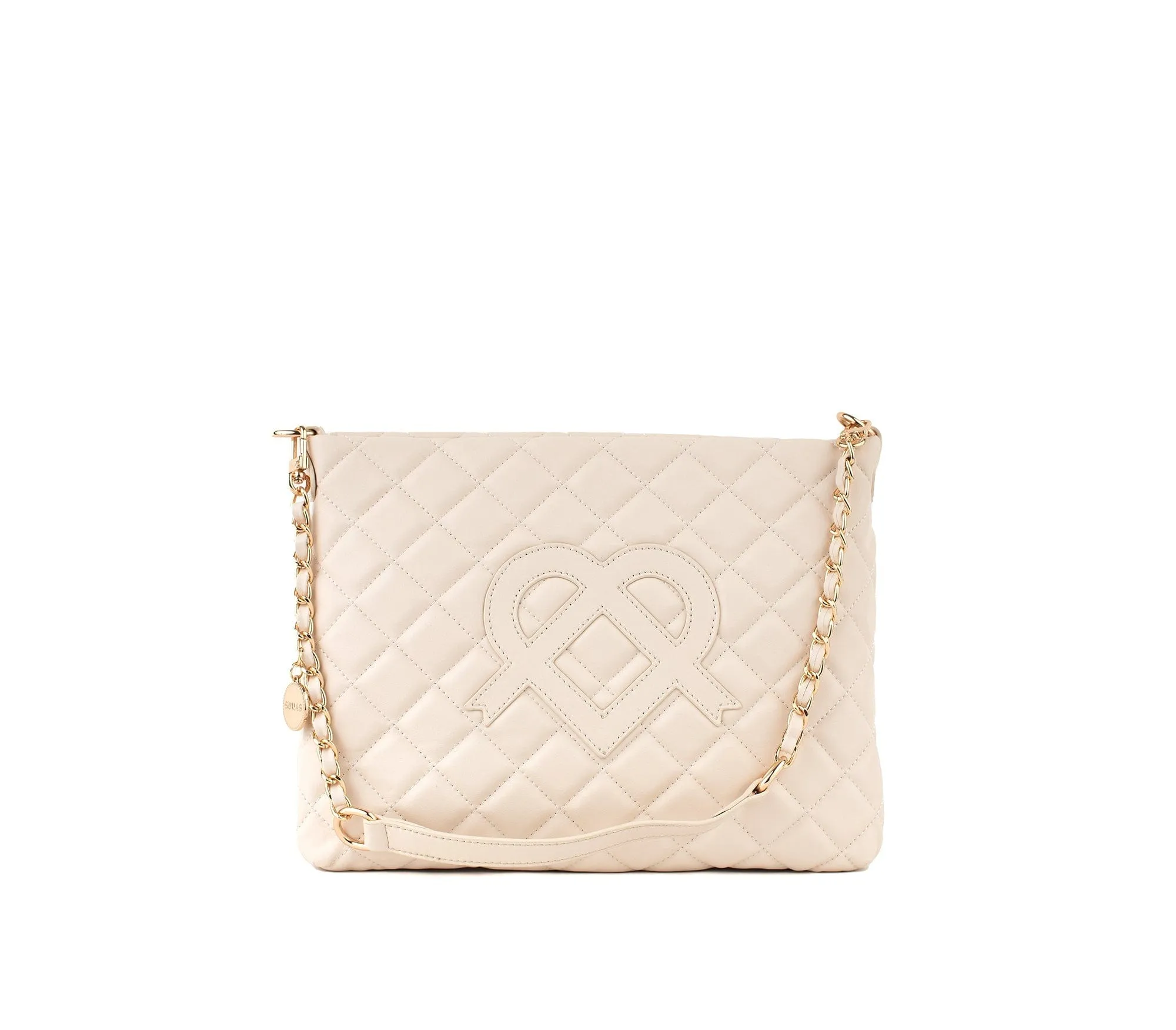 Koi Quilted Vegan Leather Shoulder Bag | Off White