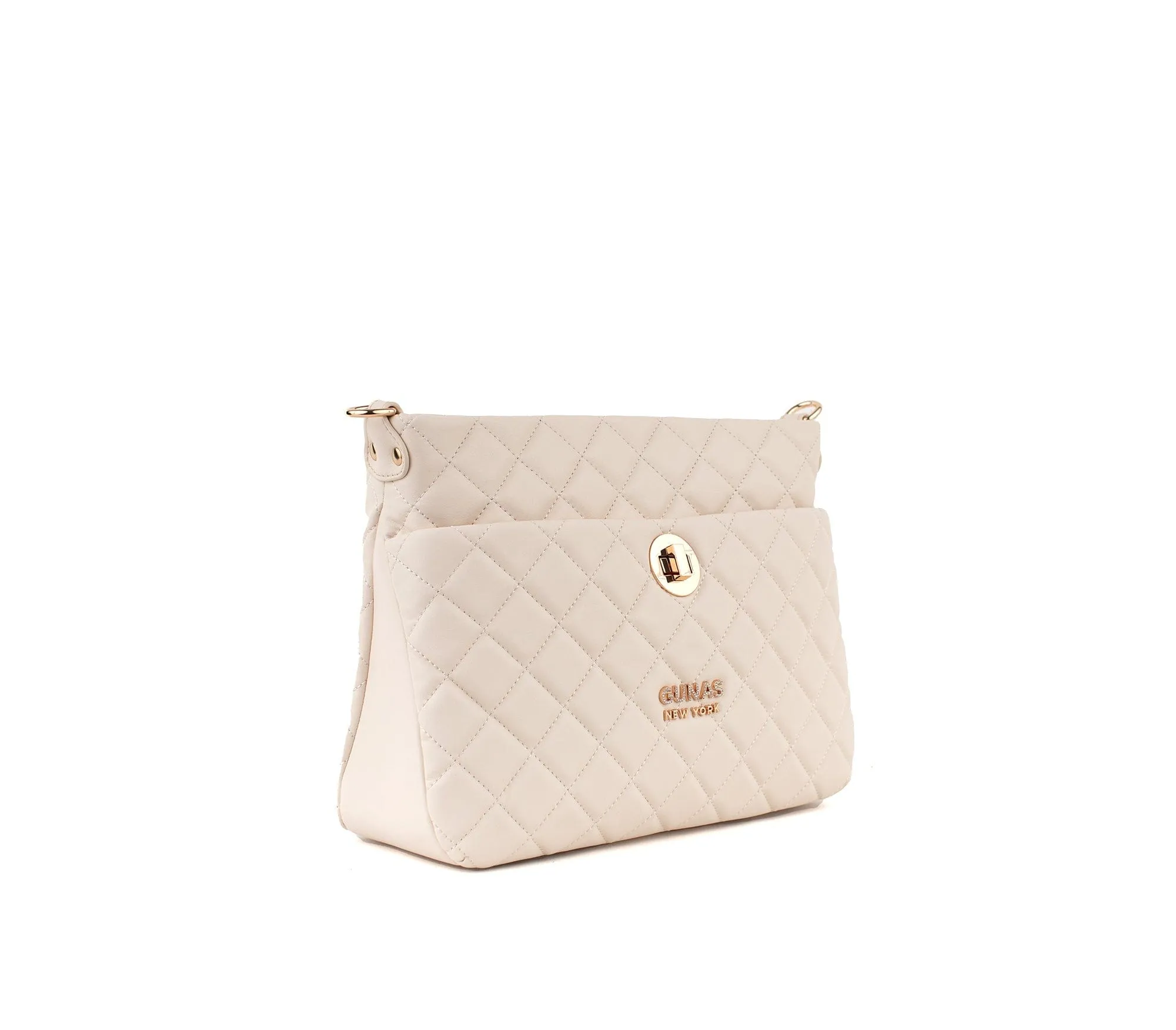 Koi Quilted Vegan Leather Shoulder Bag | Off White