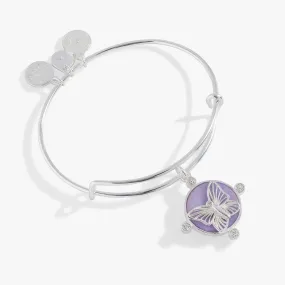 Lavender Butterfly Charm Bangle