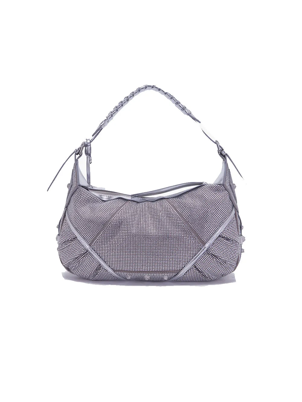 Microstars Shoulder Bag Synthetic. Lamin. - Silver