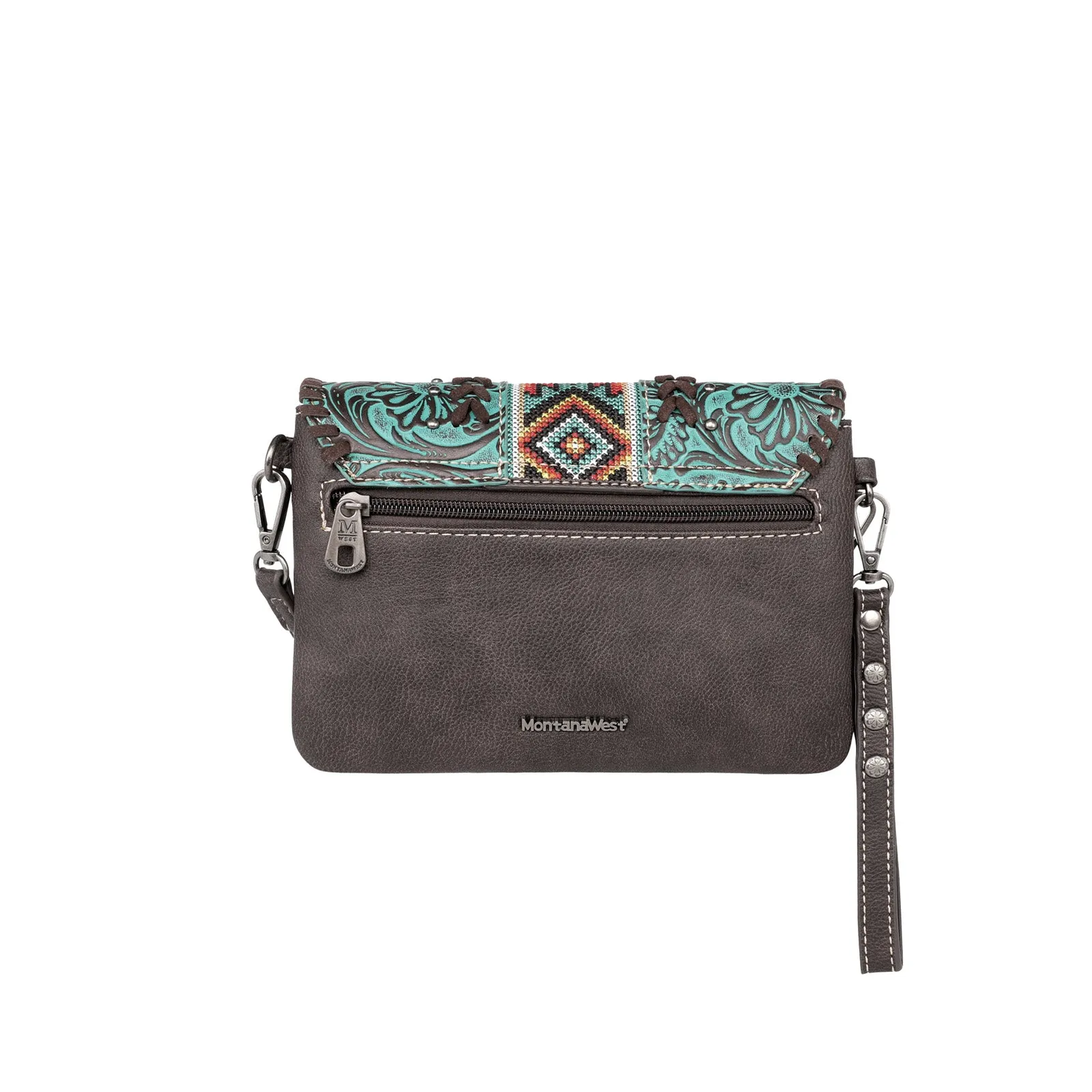 MW1142-181 Montana West Tooled Collection Crossbody/Wristlet