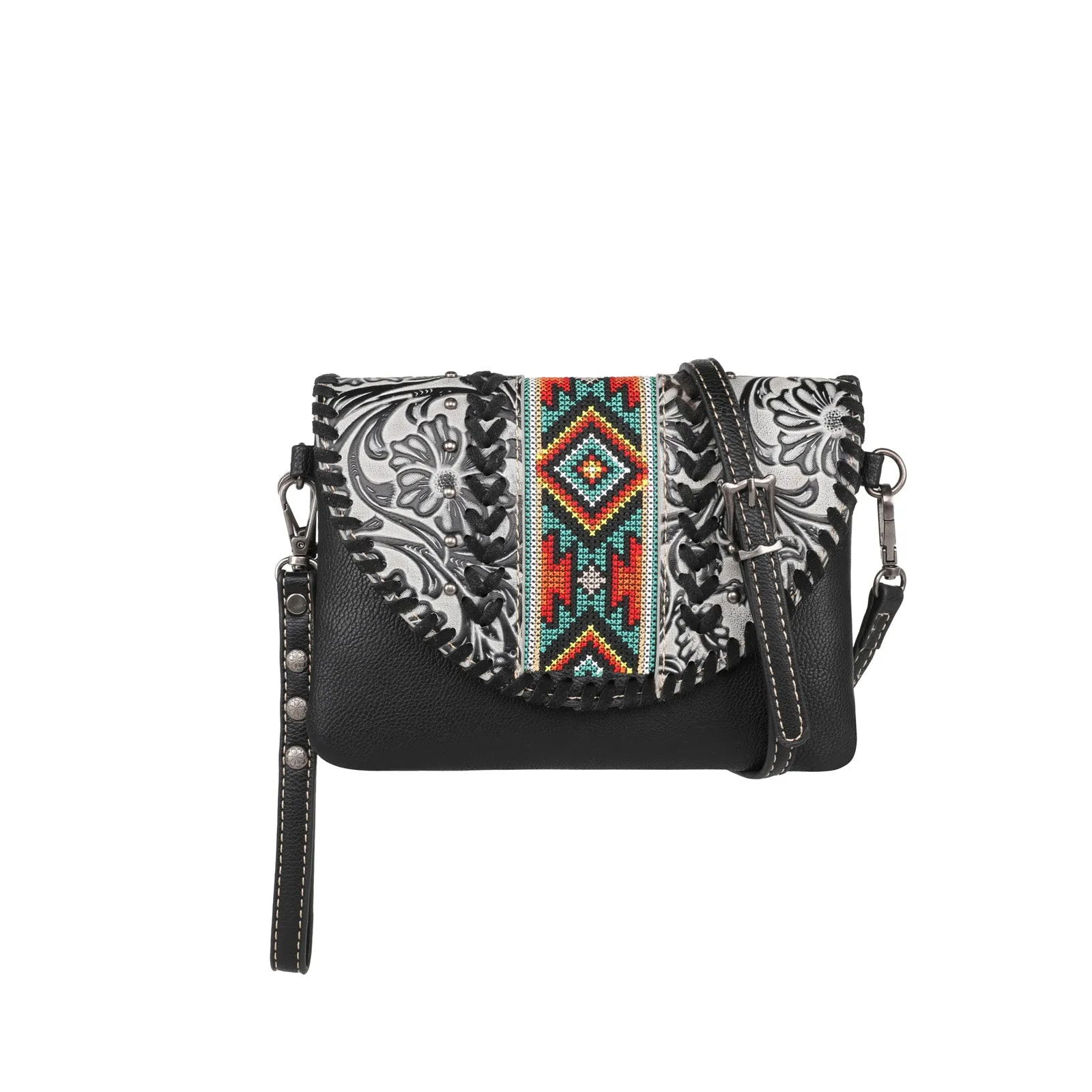 MW1142-181 Montana West Tooled Collection Crossbody/Wristlet