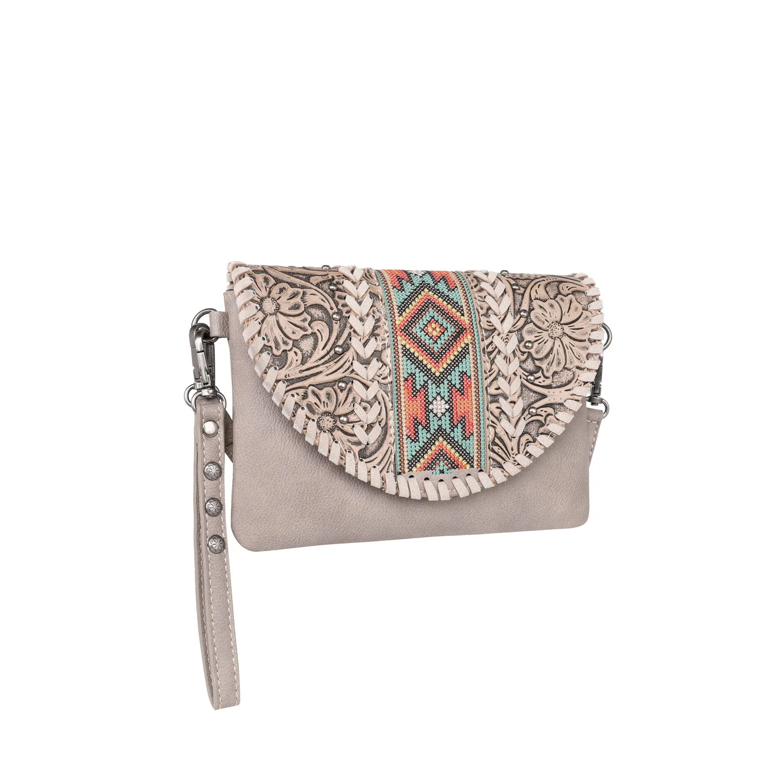 MW1142-181 Montana West Tooled Collection Crossbody/Wristlet