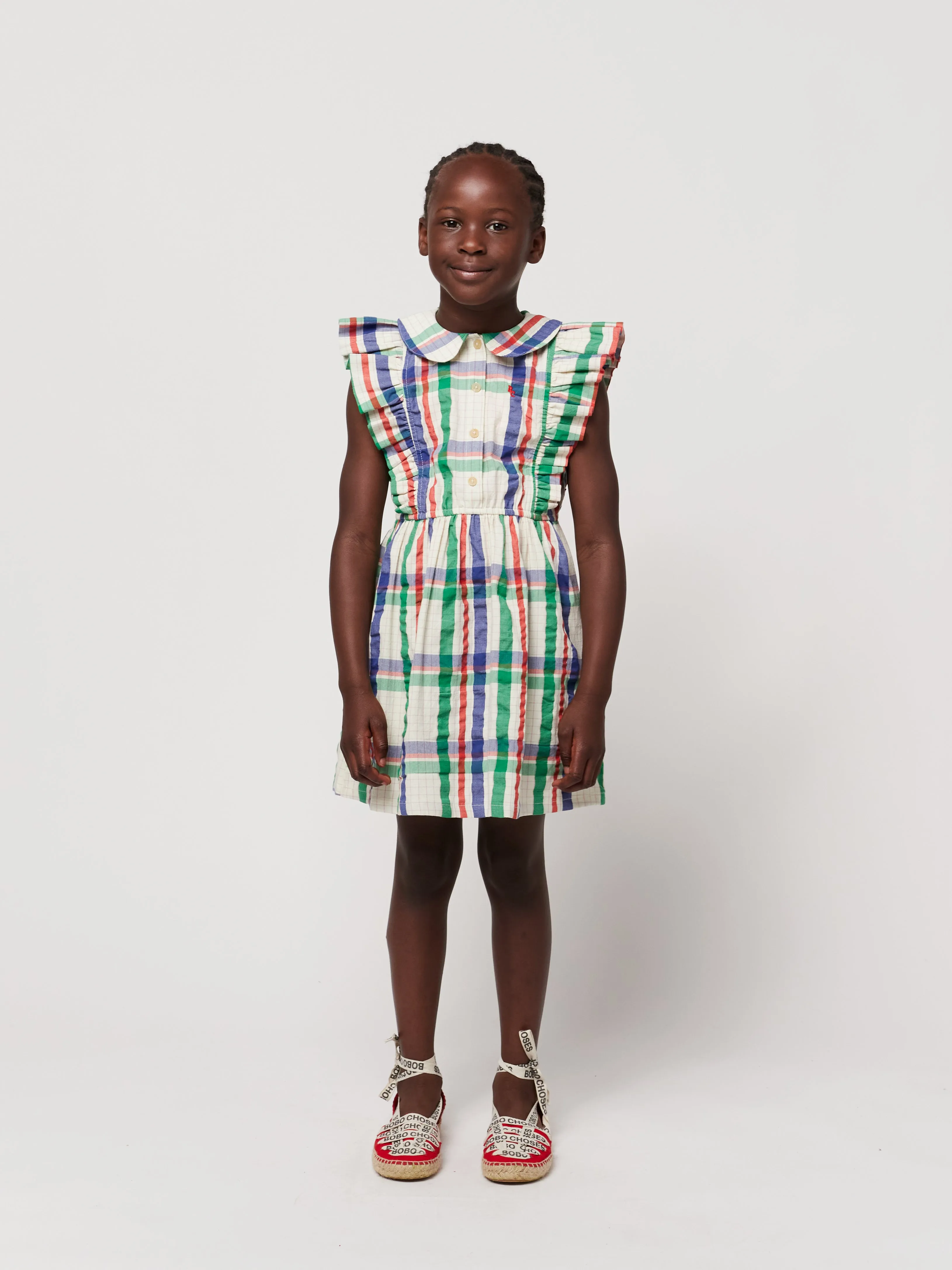 NEW Bobo Choses | Madras Checks ruffle woven dress