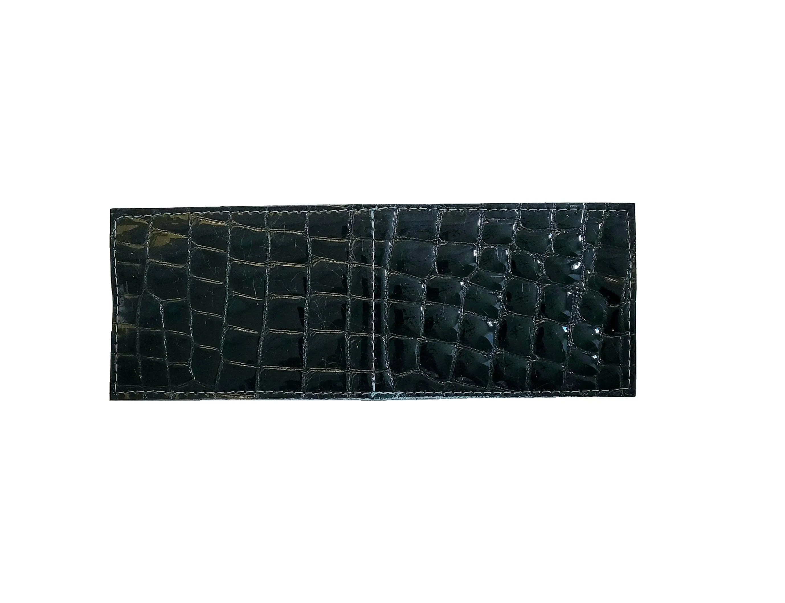 NEW! RMG Black Patent Leather Alligator Embossed / Tiffany Blue Leather Cash Cover/ Wallet