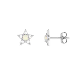 OPAL STAR STUDS SILVER