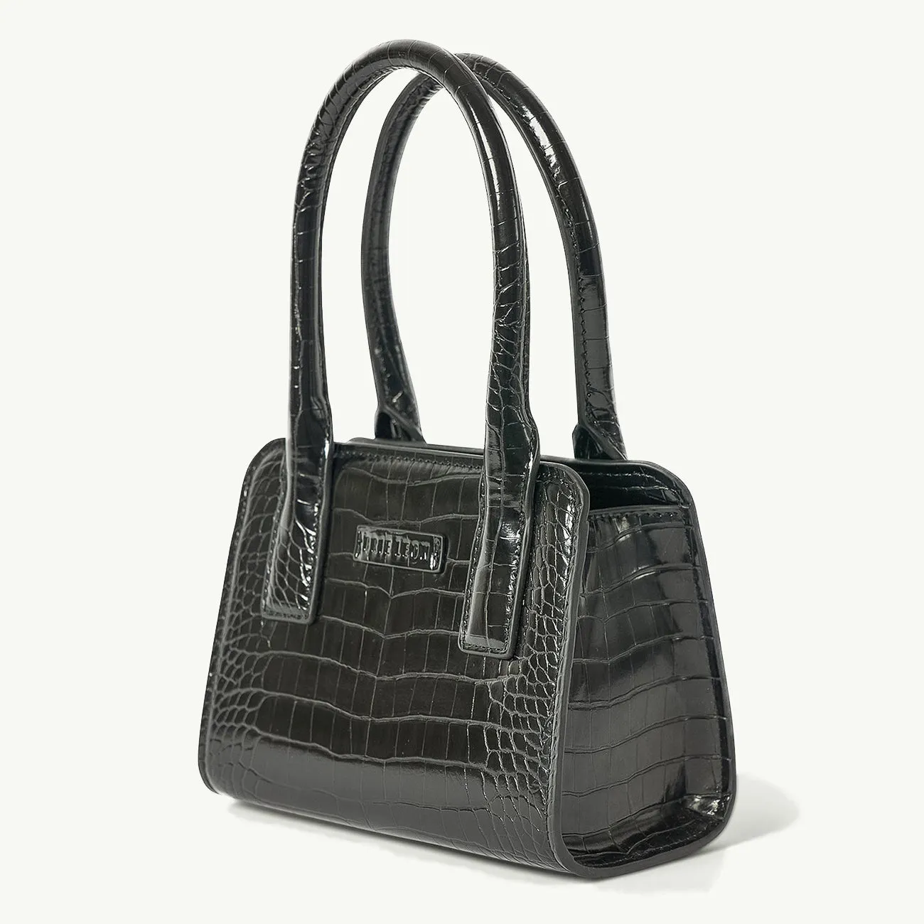 PALOMA MINI TOTE BAG BLACK BRUSHED RECYCLED CROC