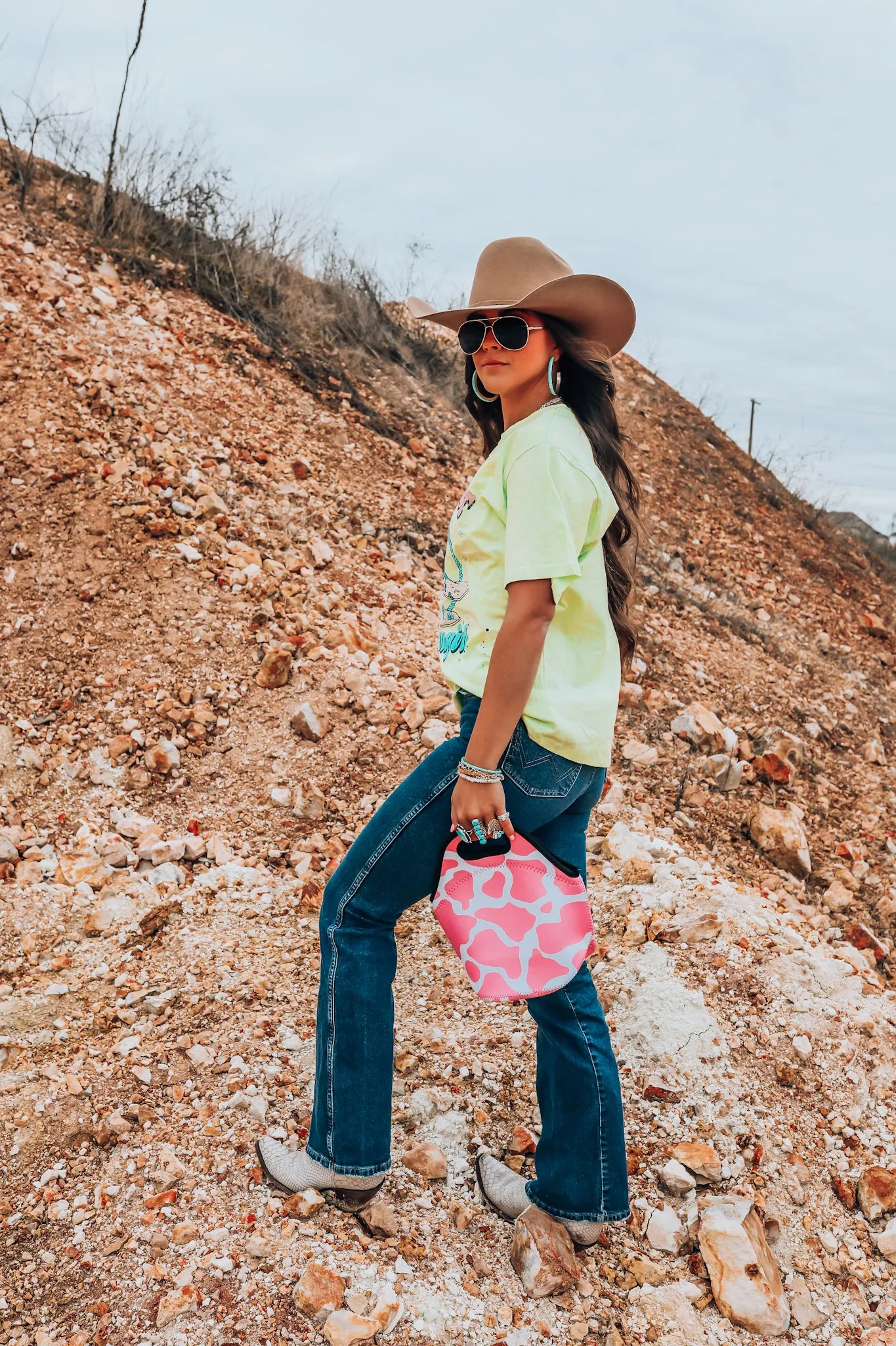 Pink Cowhide Lunch Tote